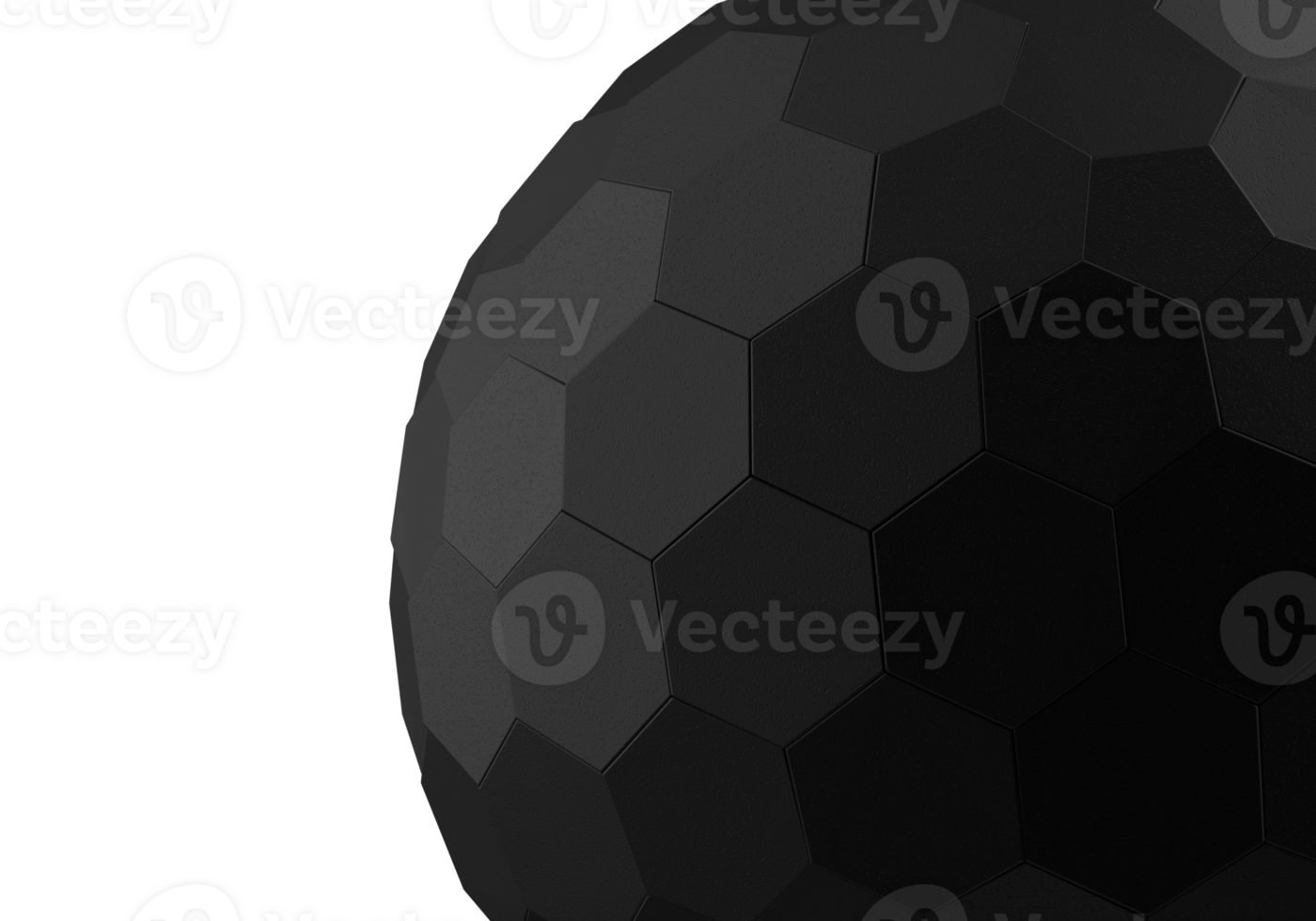 black 3d hexagonal geometric sphere shape png