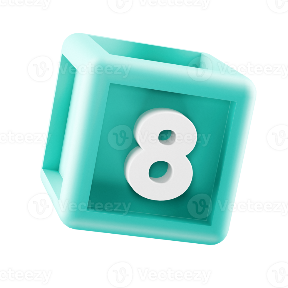 colourful numbered 3d building block cube 43111105 PNG