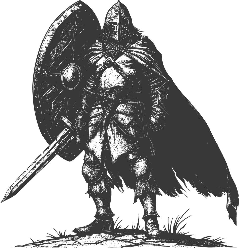 elf warrior images using Old engraving style vector