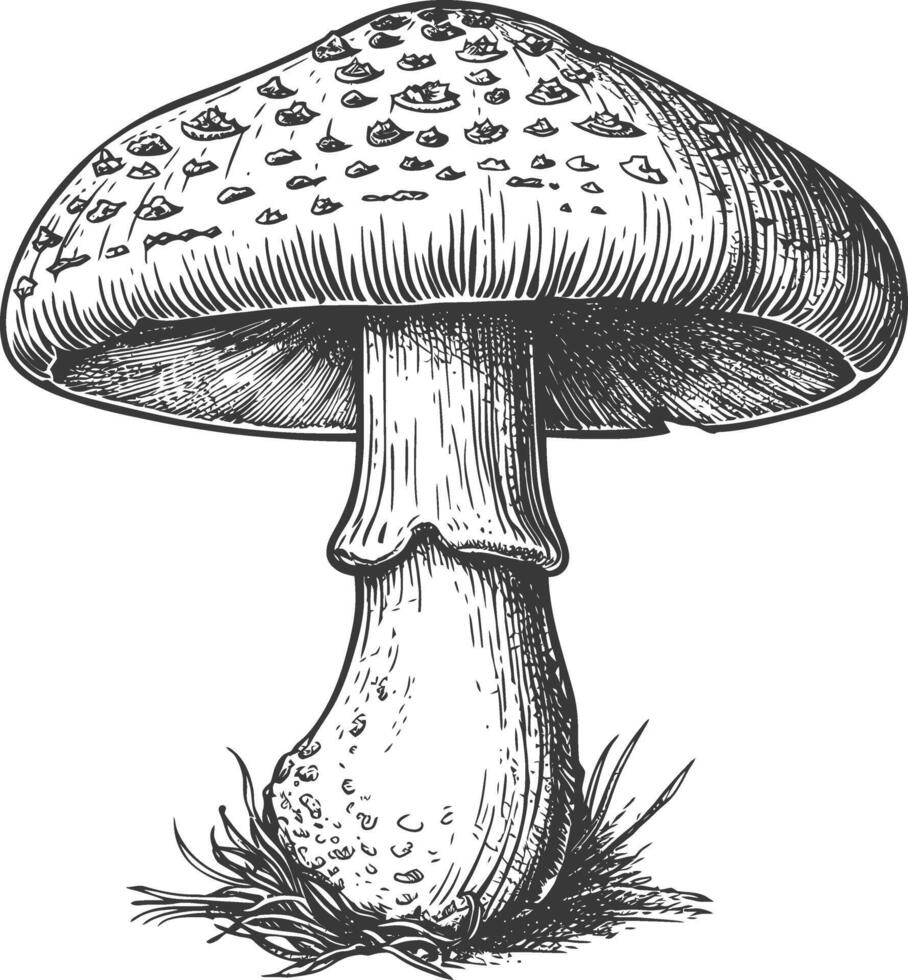 mushroom images using Old engraving style vector