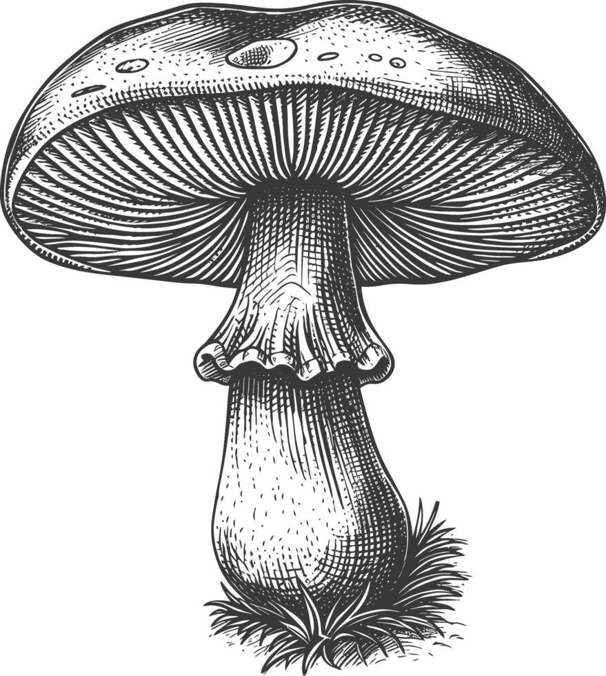 mushroom images using Old engraving style vector