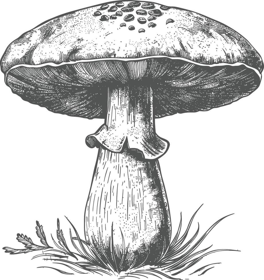 mushroom images using Old engraving style vector