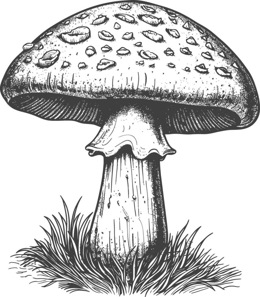 mushroom images using Old engraving style vector