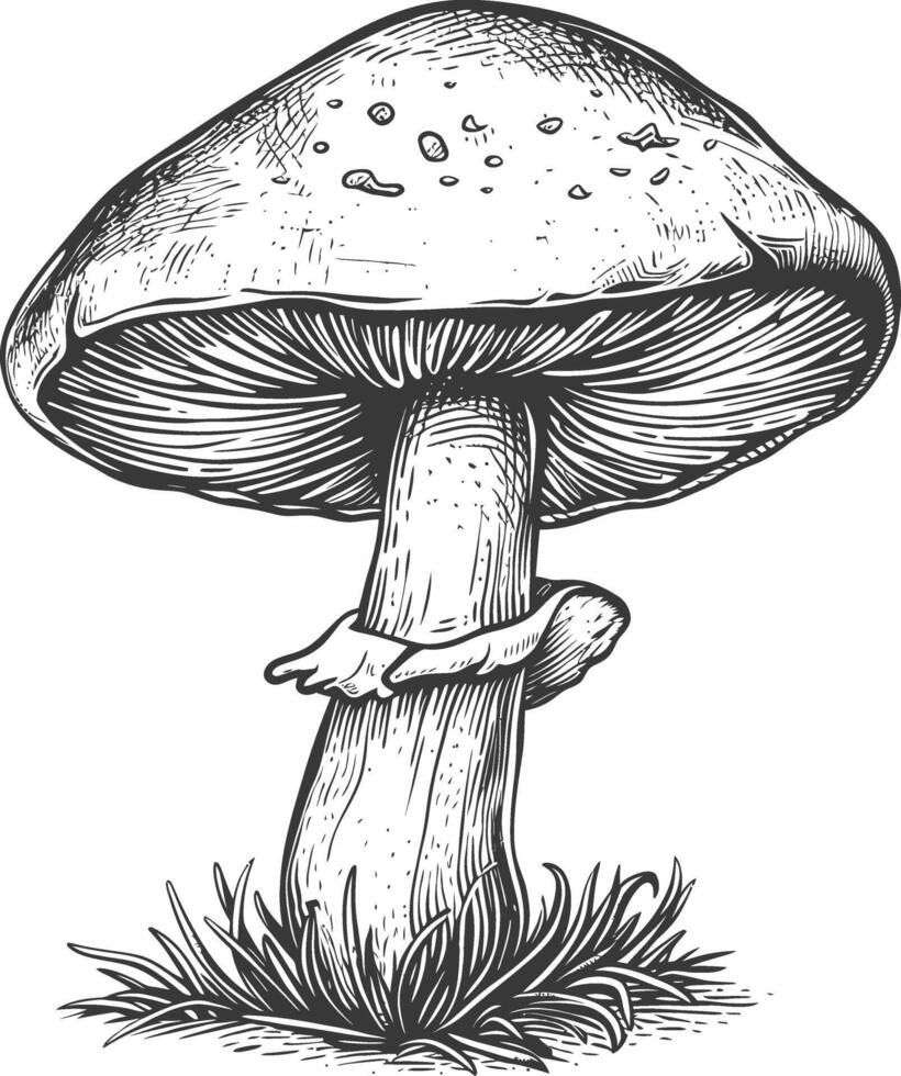 mushroom images using Old engraving style vector