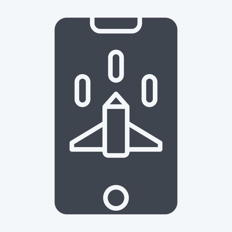 Icon Mobile Game. related to Online Game symbol. glyph style. simple design illustration vector