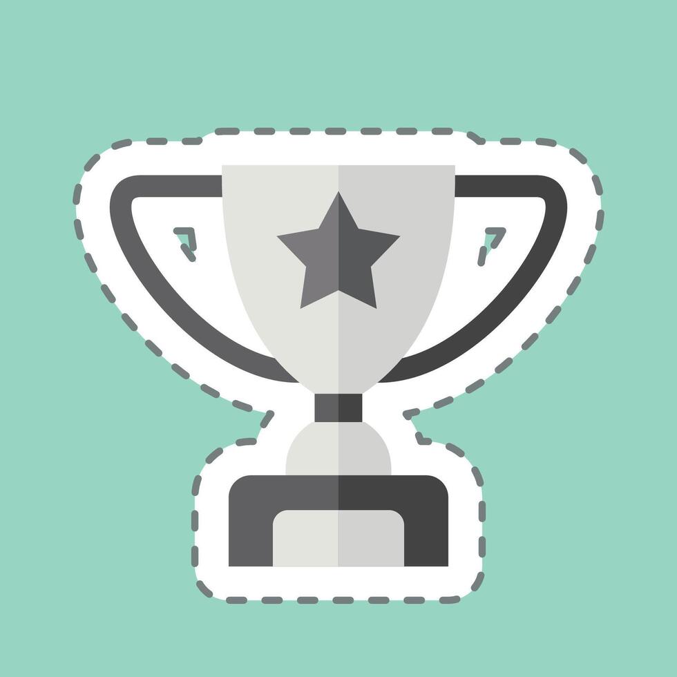 Sticker line cut Reward. related to Online Game symbol. simple design illustration vector