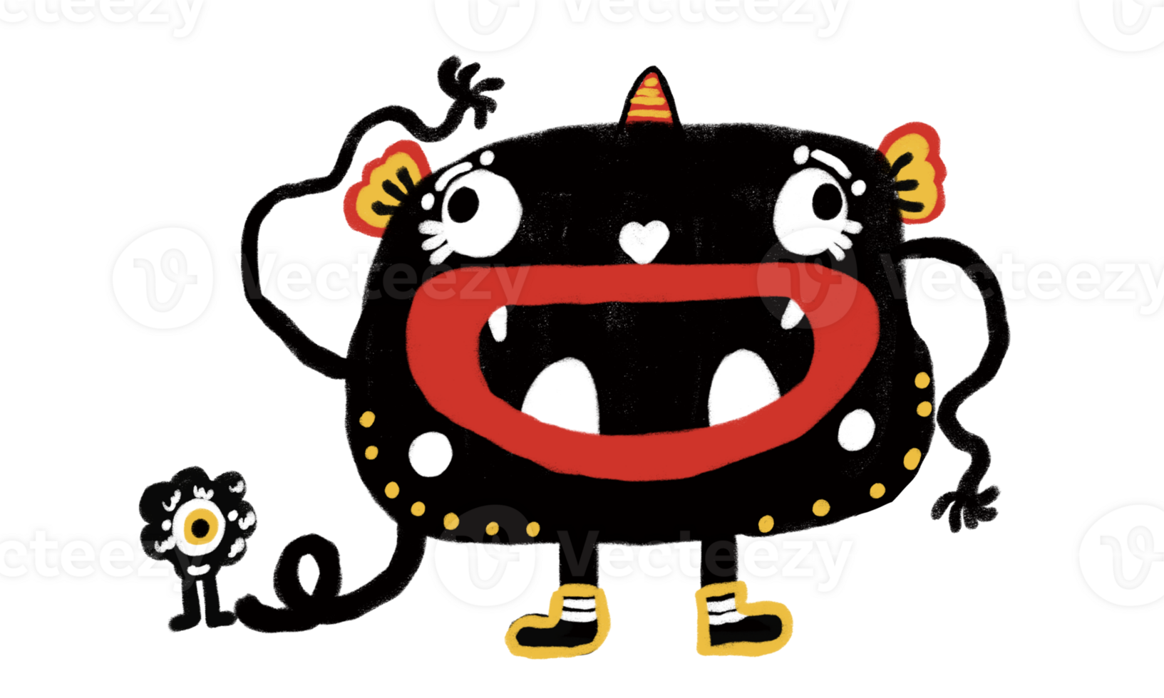 cute black monster design png