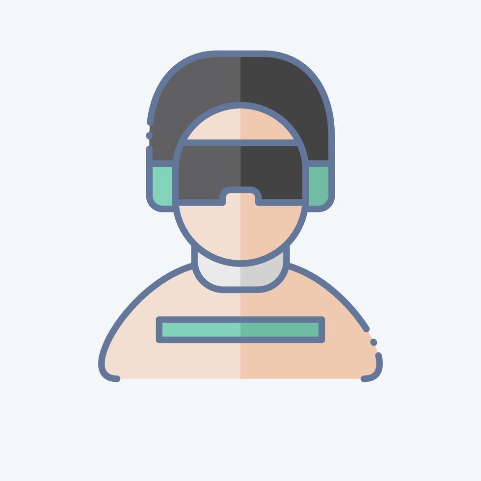 Icon Gamer. related to Online Game symbol. doodle style. simple design illustration vector