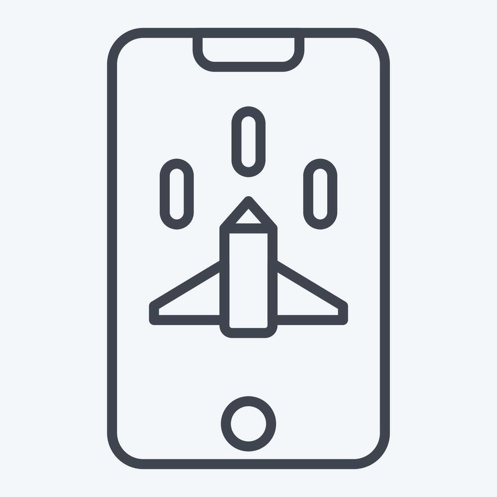 Icon Mobile Game. related to Online Game symbol. line style. simple design illustration vector