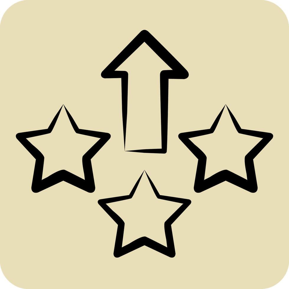 Icon Level Up. related to Online Game symbol. hand drawn style. simple design illustration vector