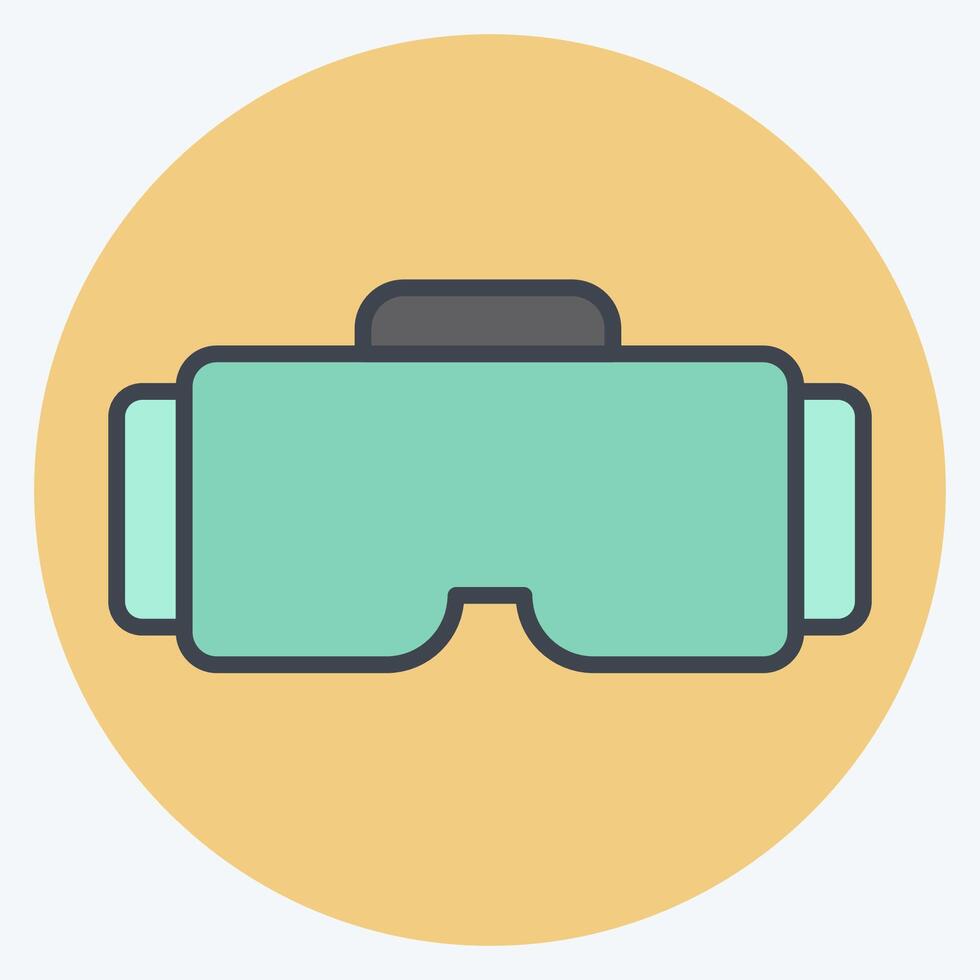 Icon VR Glasses. related to Online Game symbol. color mate style. simple design illustration vector