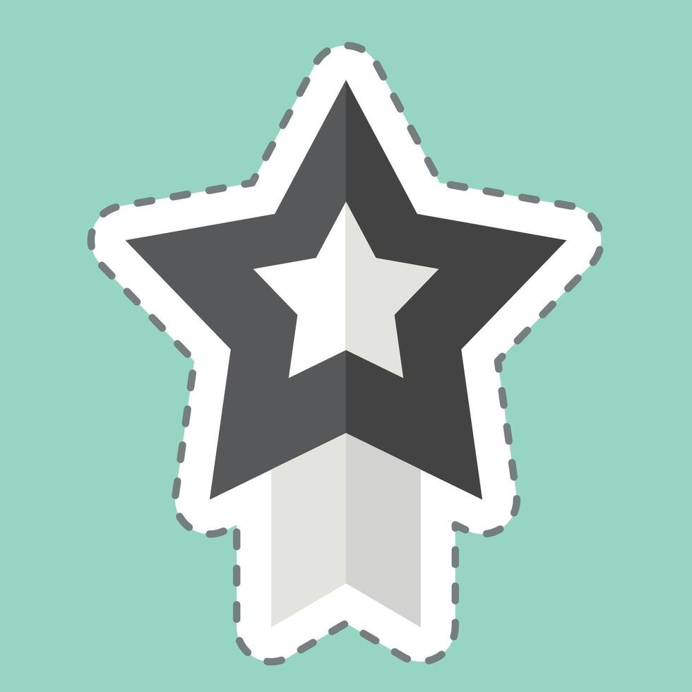 Sticker line cut Achievement. related to Online Game symbol. simple design illustration vector