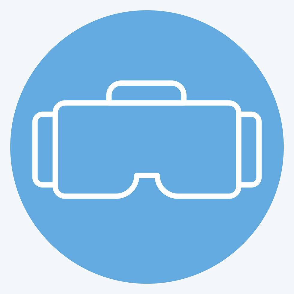 icono vr lentes. relacionado a en línea juego símbolo. azul ojos estilo. sencillo diseño ilustración vector