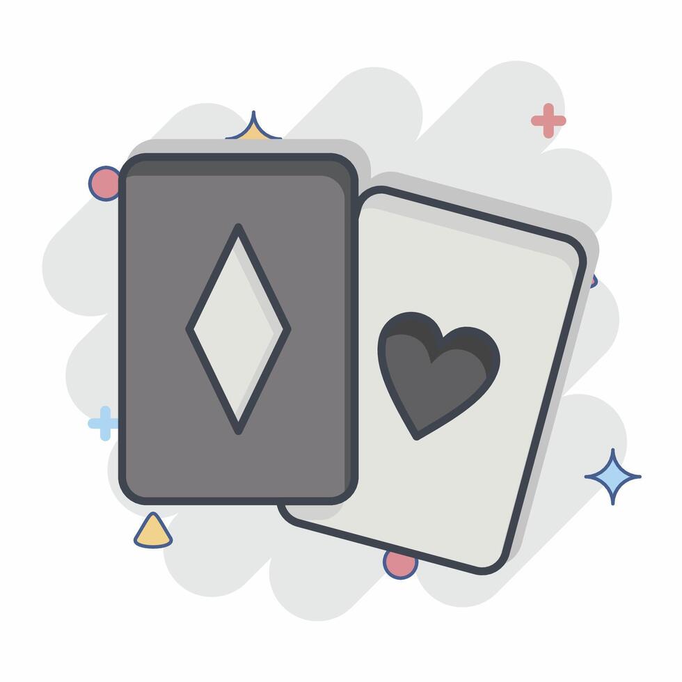 Icon Palying Card. related to Online Game symbol. comic style. simple design illustration vector