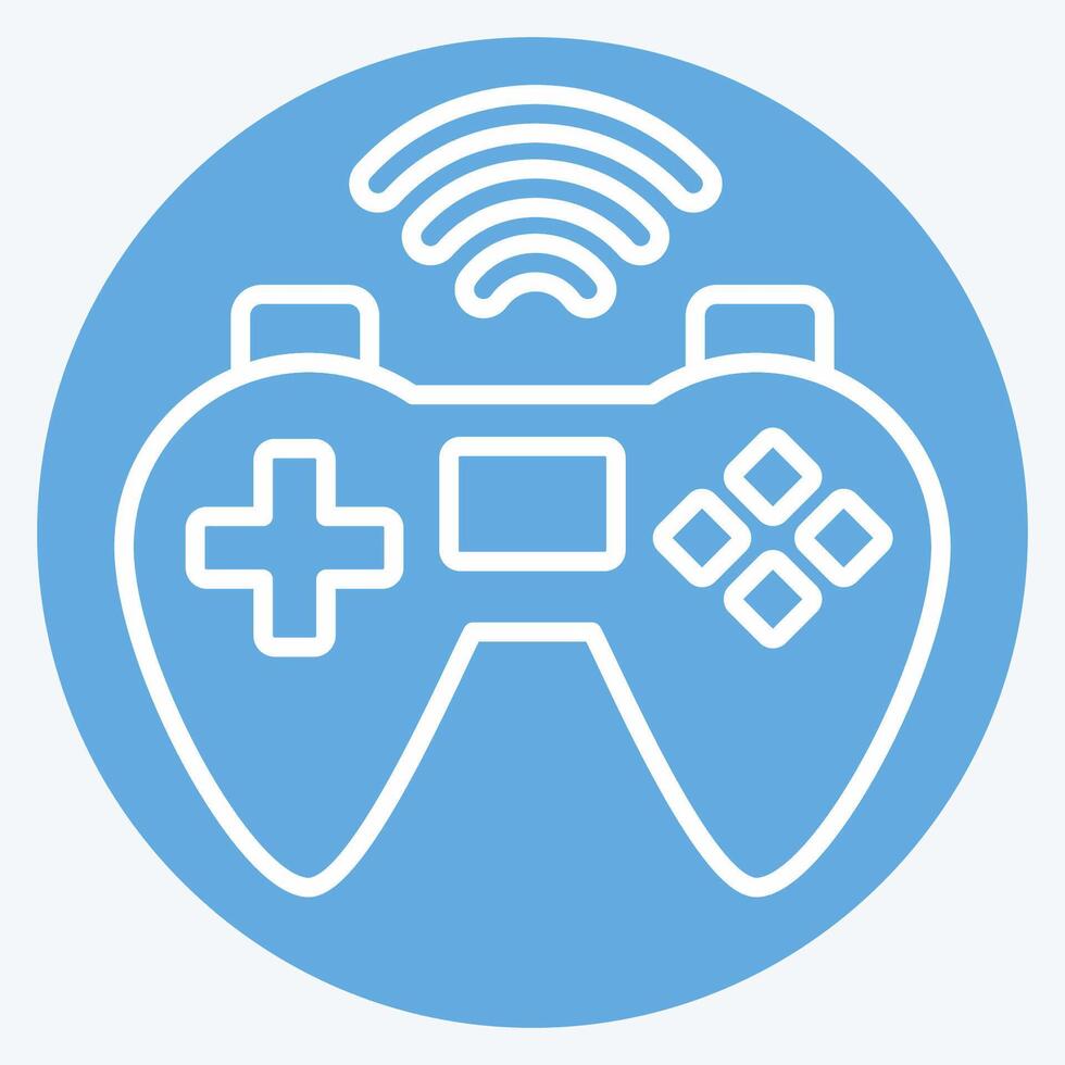 Icon Gamepad. related to Online Game symbol. blue eyes style. simple design illustration vector