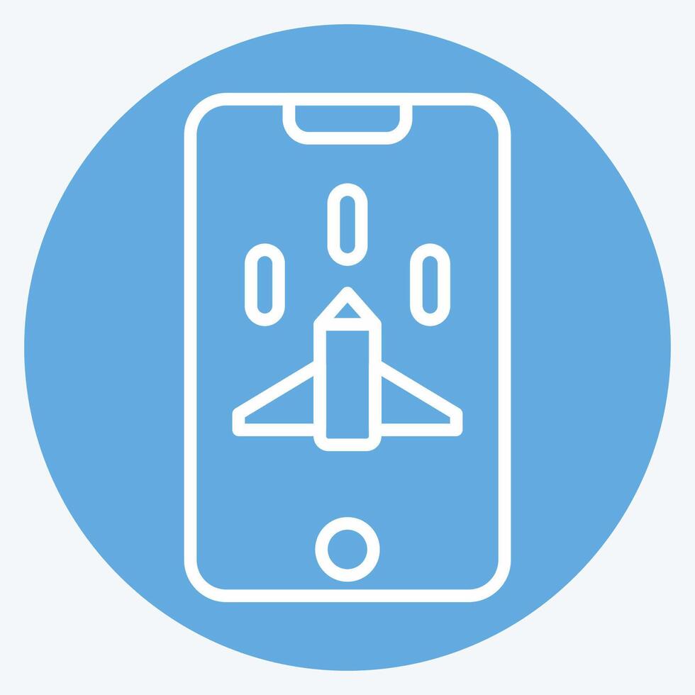 Icon Mobile Game. related to Online Game symbol. blue eyes style. simple design illustration vector
