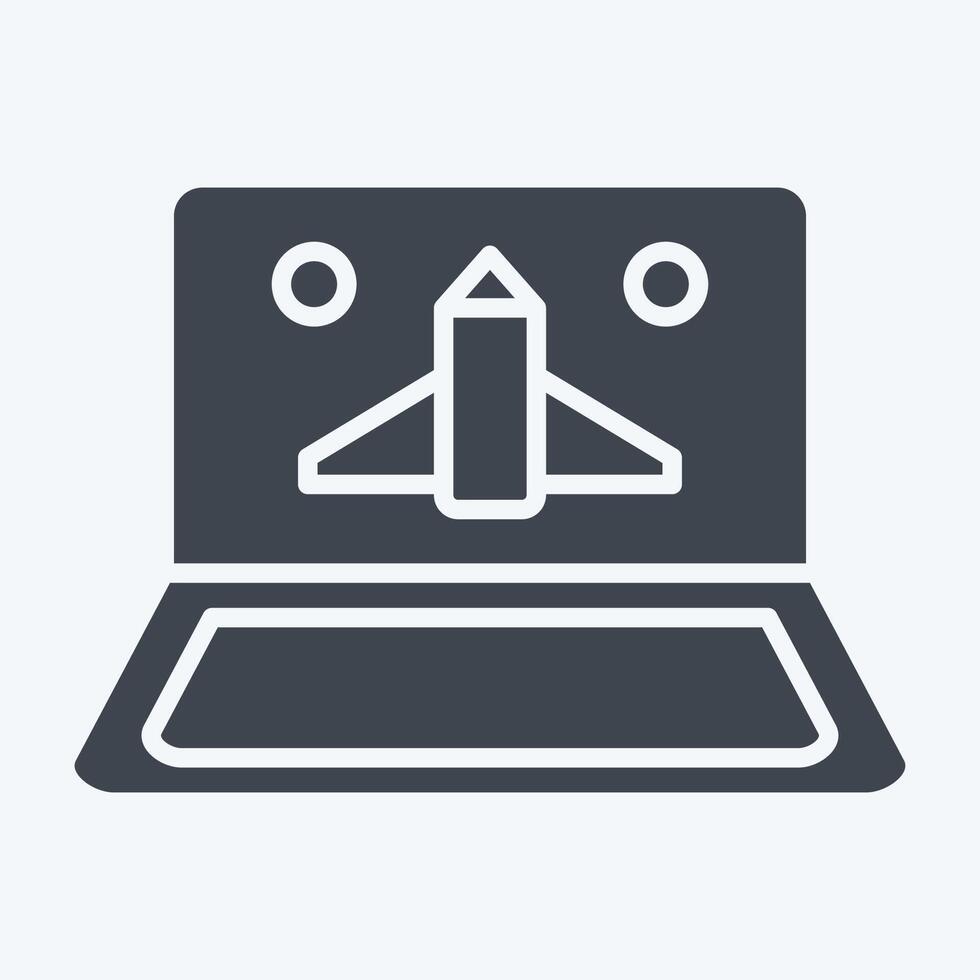 Icon Online Game. related to Online Game symbol. glyph style. simple design illustration vector