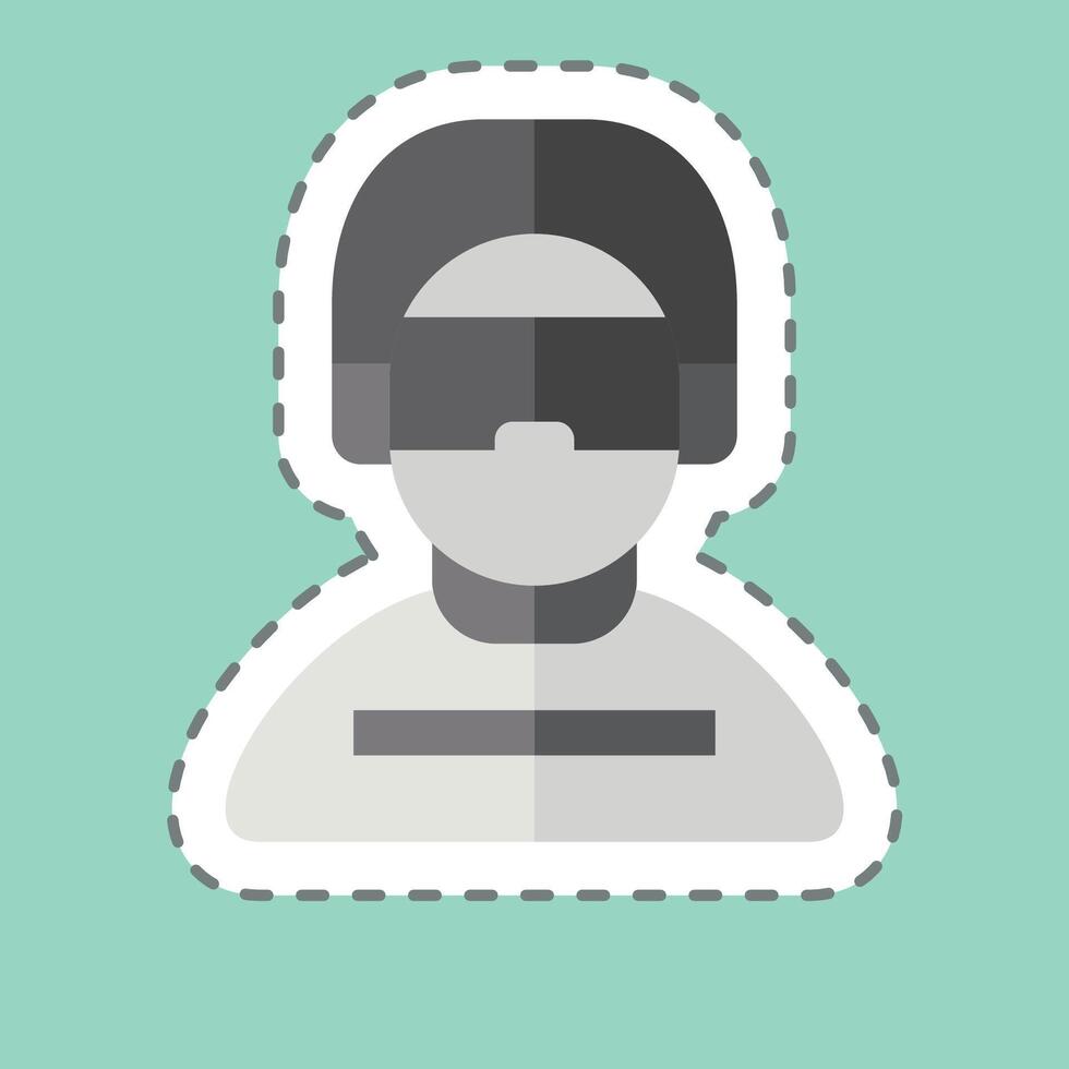 Sticker line cut Gamer. related to Online Game symbol. simple design illustration vector