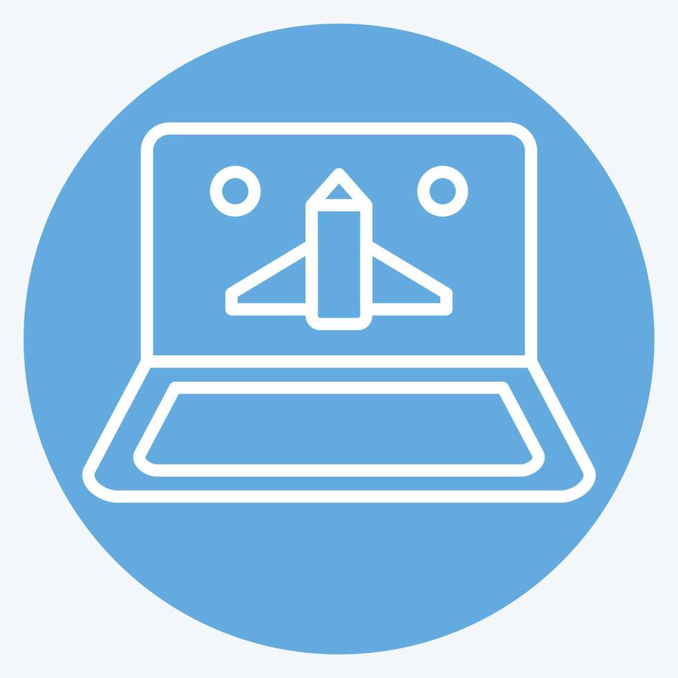 Icon Online Game. related to Online Game symbol. blue eyes style. simple design illustration vector