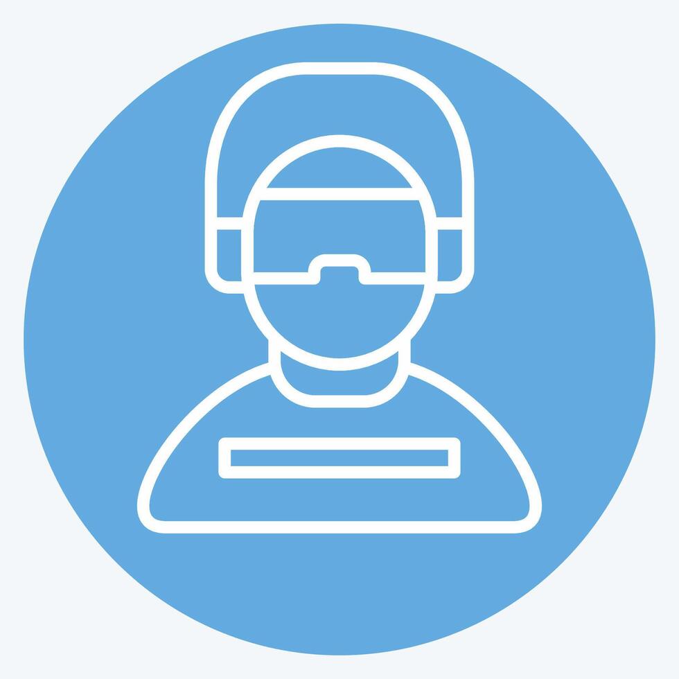 Icon Gamer. related to Online Game symbol. blue eyes style. simple design illustration vector