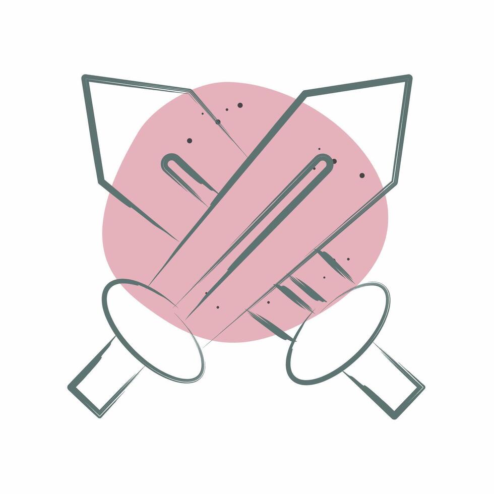 Icon PVP. related to Online Game symbol. Color Spot Style. simple design illustration vector