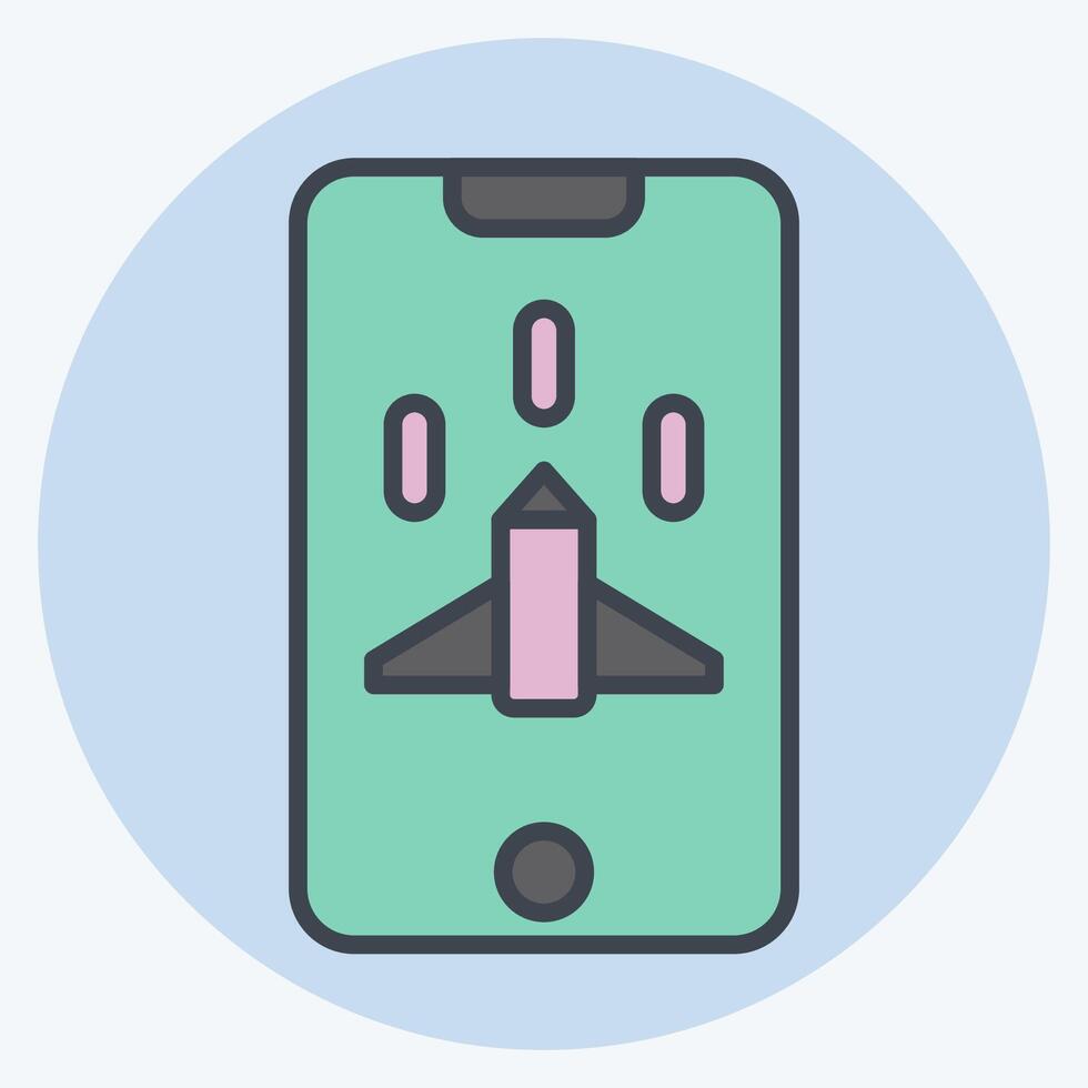 Icon Mobile Game. related to Online Game symbol. color mate style. simple design illustration vector