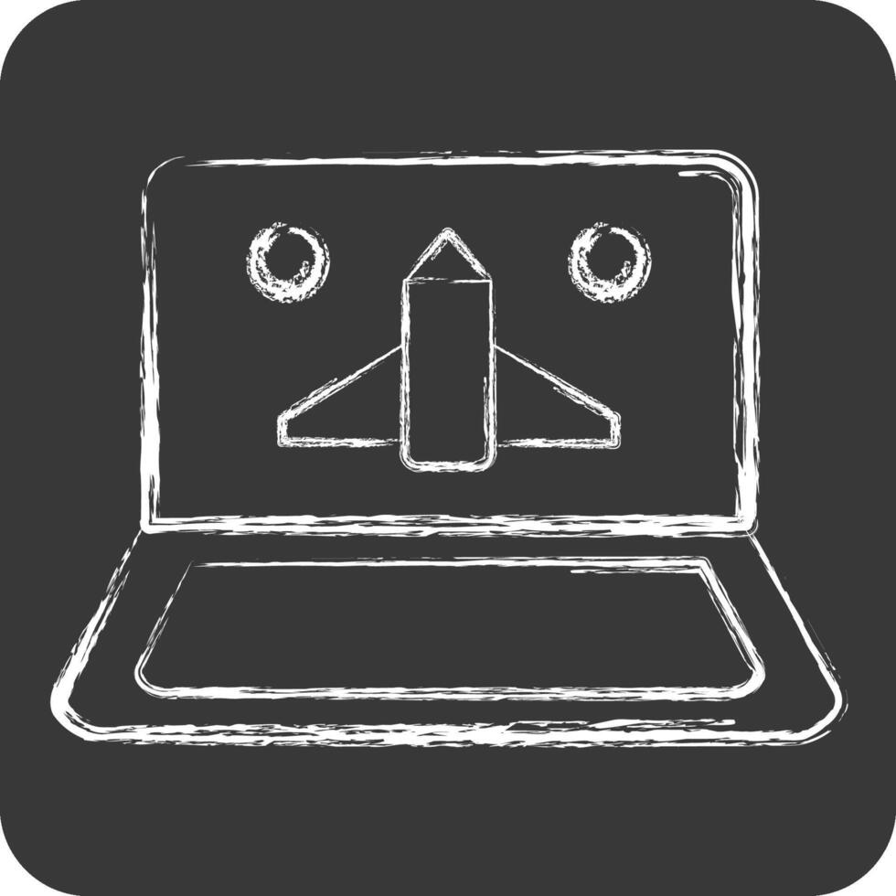 Icon Online Game. related to Online Game symbol. chalk Style. simple design illustration vector