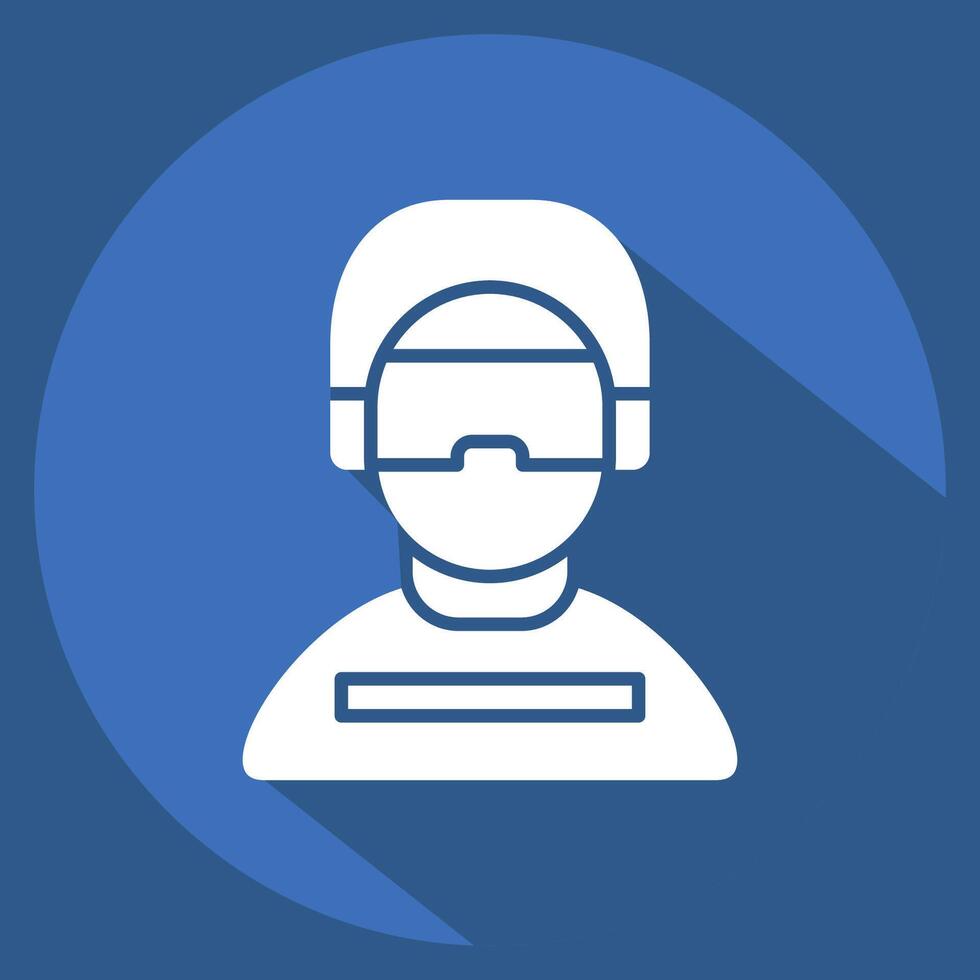 Icon Gamer. related to Online Game symbol. long shadow style. simple design illustration vector