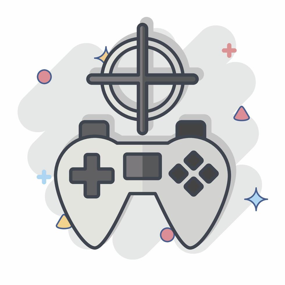 Icon Shooting. related to Online Game symbol. comic style. simple design illustration vector