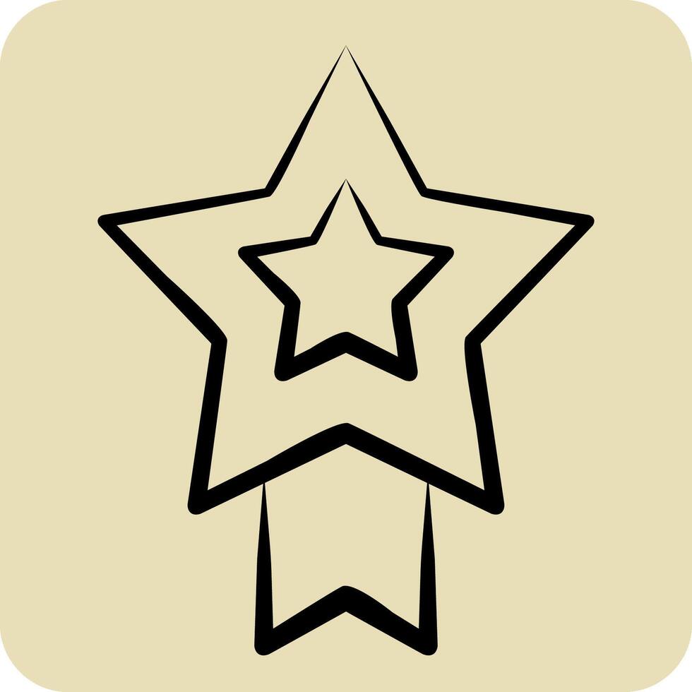 Icon Achievement. related to Online Game symbol. hand drawn style. simple design illustration vector