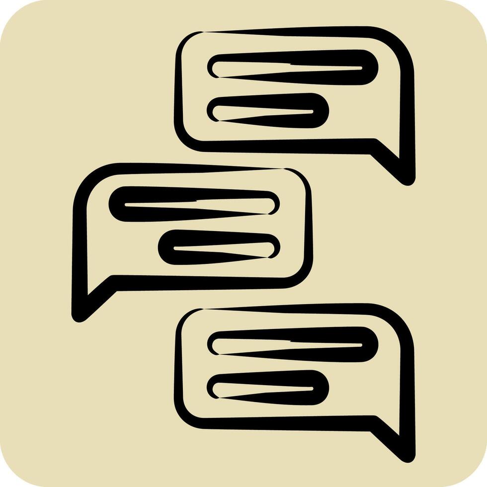 Icon Chat. related to Online Game symbol. hand drawn style. simple design illustration vector