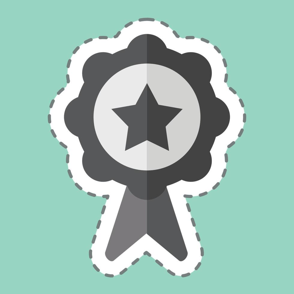 Sticker line cut Rank. related to Online Game symbol. simple design illustration vector