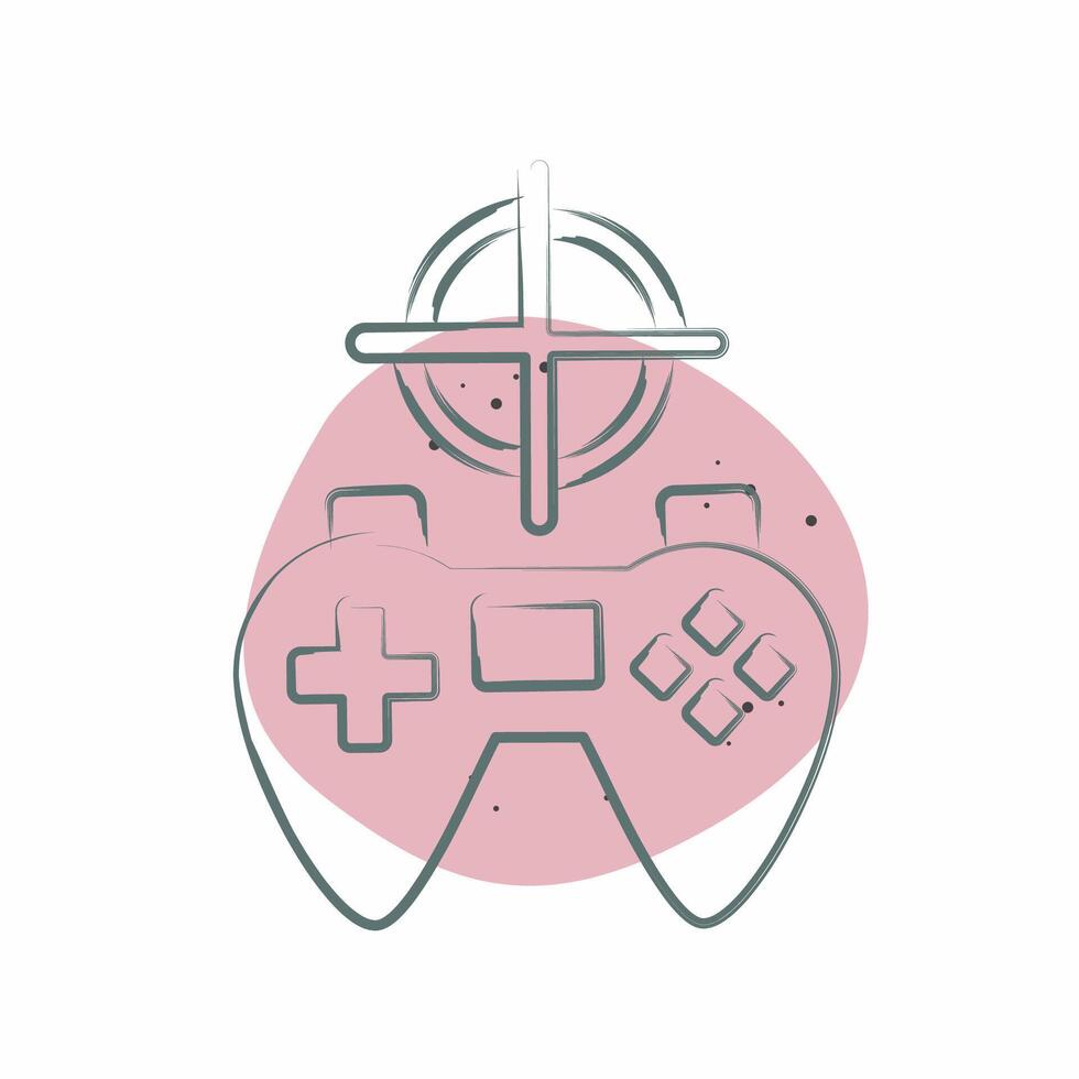 Icon Shooting. related to Online Game symbol. Color Spot Style. simple design illustration vector