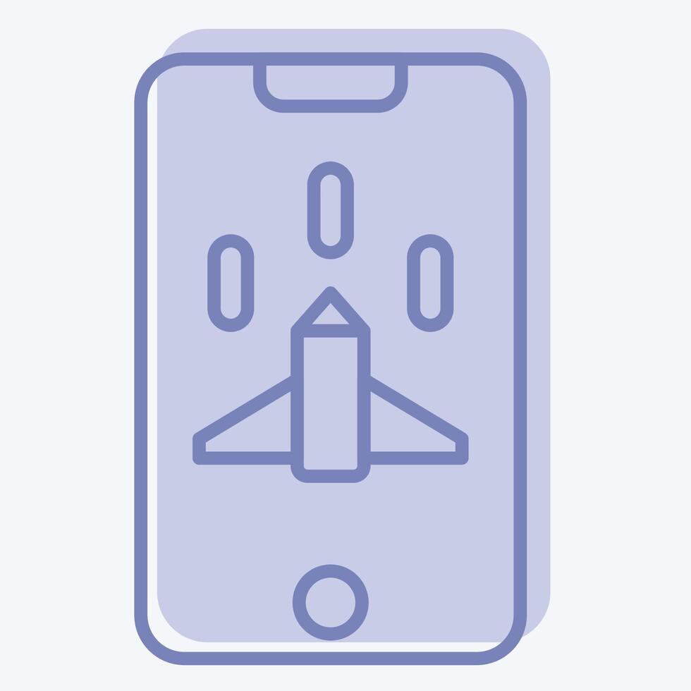 Icon Mobile Game. related to Online Game symbol. two tone style. simple design illustration vector