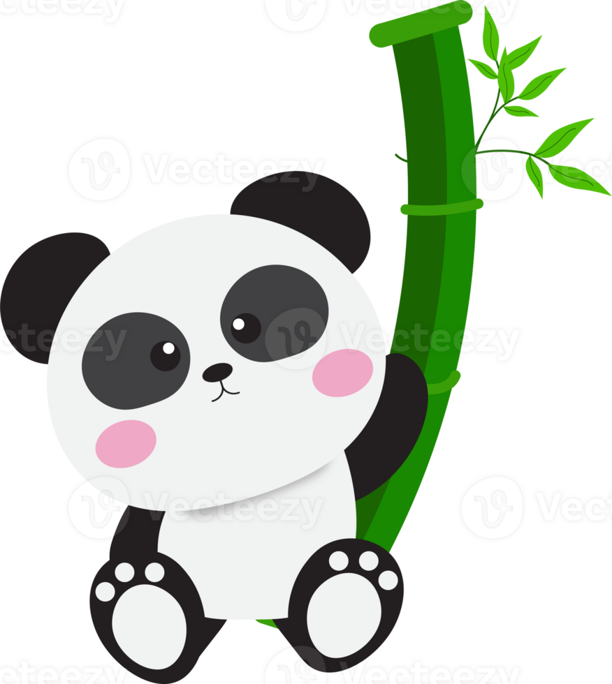 Cute Panda with Bamboo. png