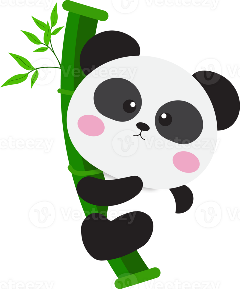 Cute Panda with Bamboo. png