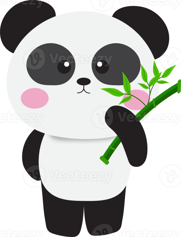 Cute Panda with Bamboo. png