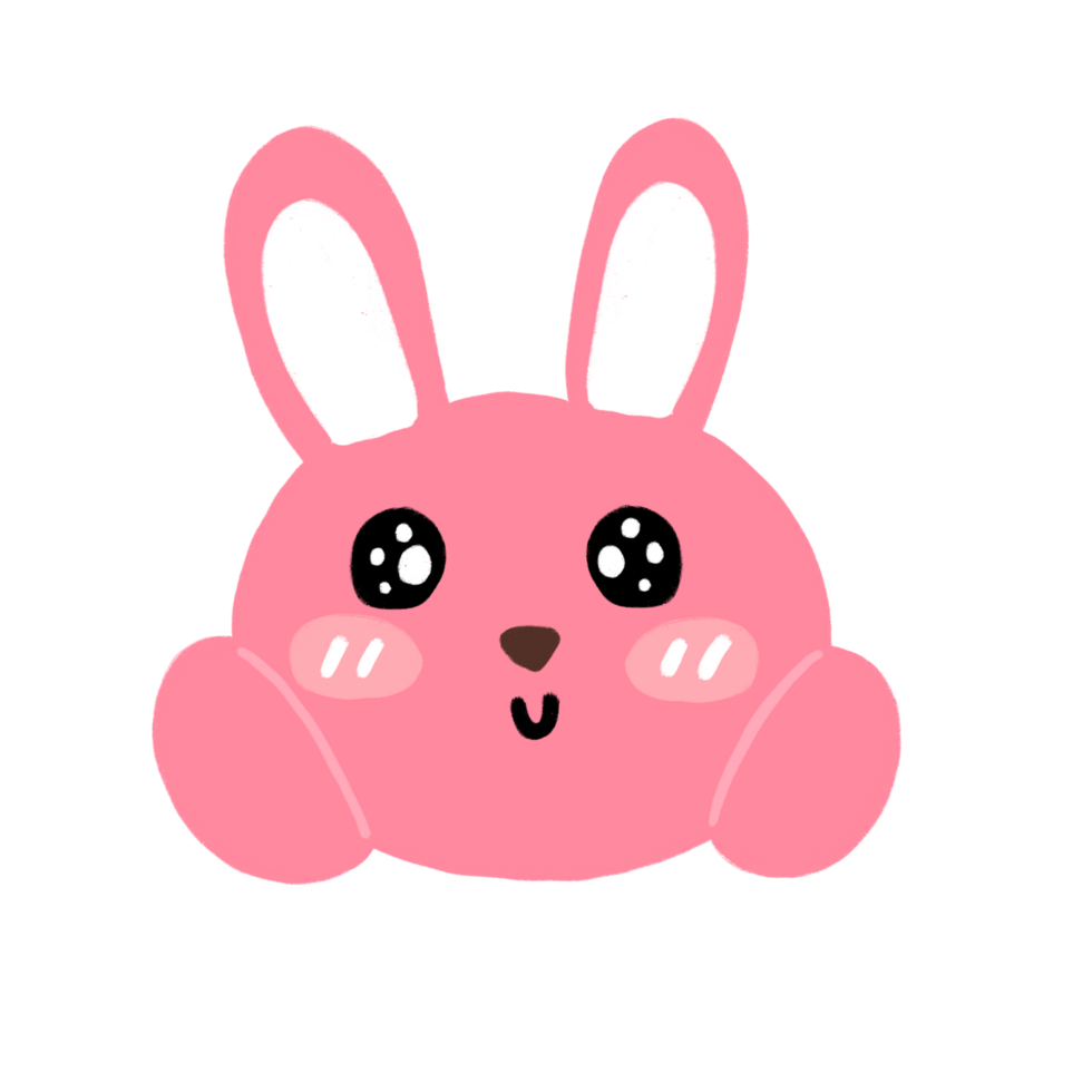 Pink Rabbit Cartoon Pink Bunny Head Cartoon illustration png