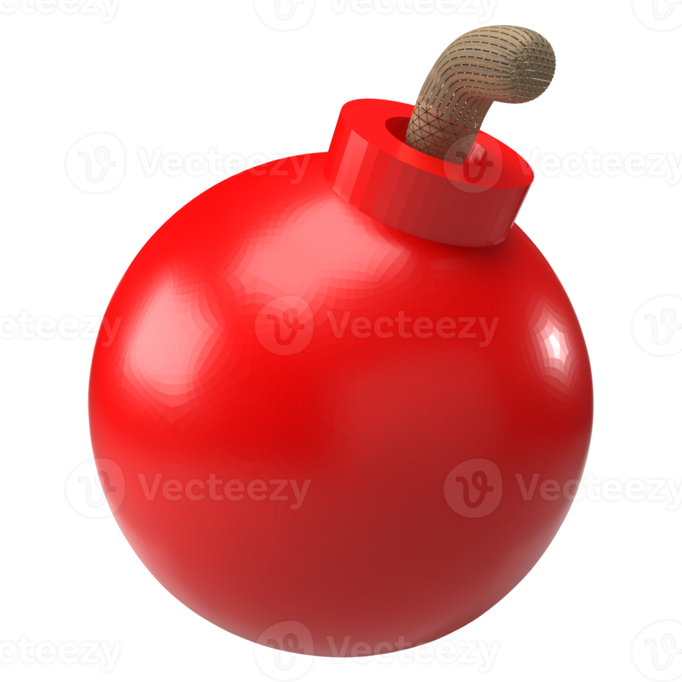 The red bomb image for decor your design 3d rendering. png