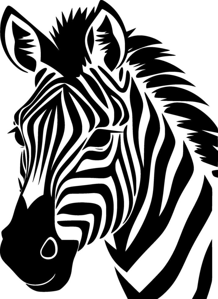 Zebra, Minimalist and Simple Silhouette - illustration vector