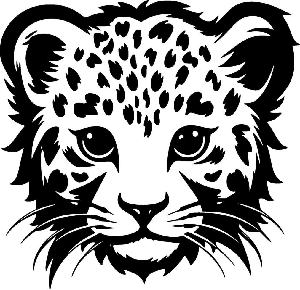 leopardo bebé, minimalista y sencillo silueta - ilustración vector