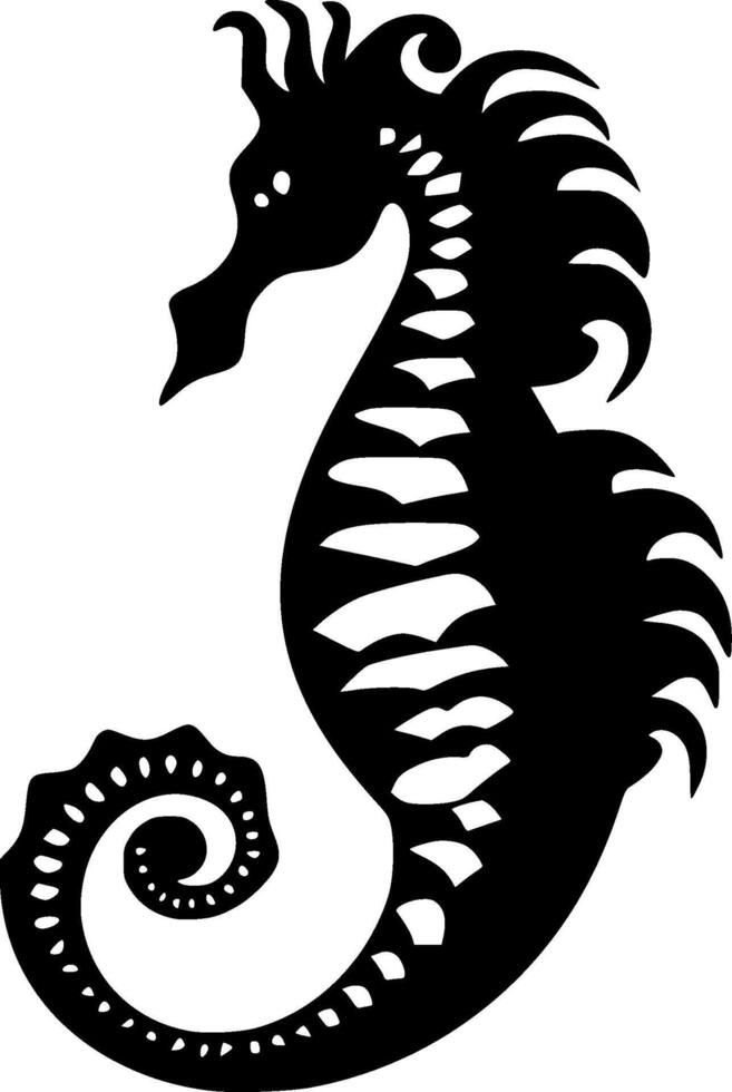 Seahorse, Minimalist and Simple Silhouette - illustration vector