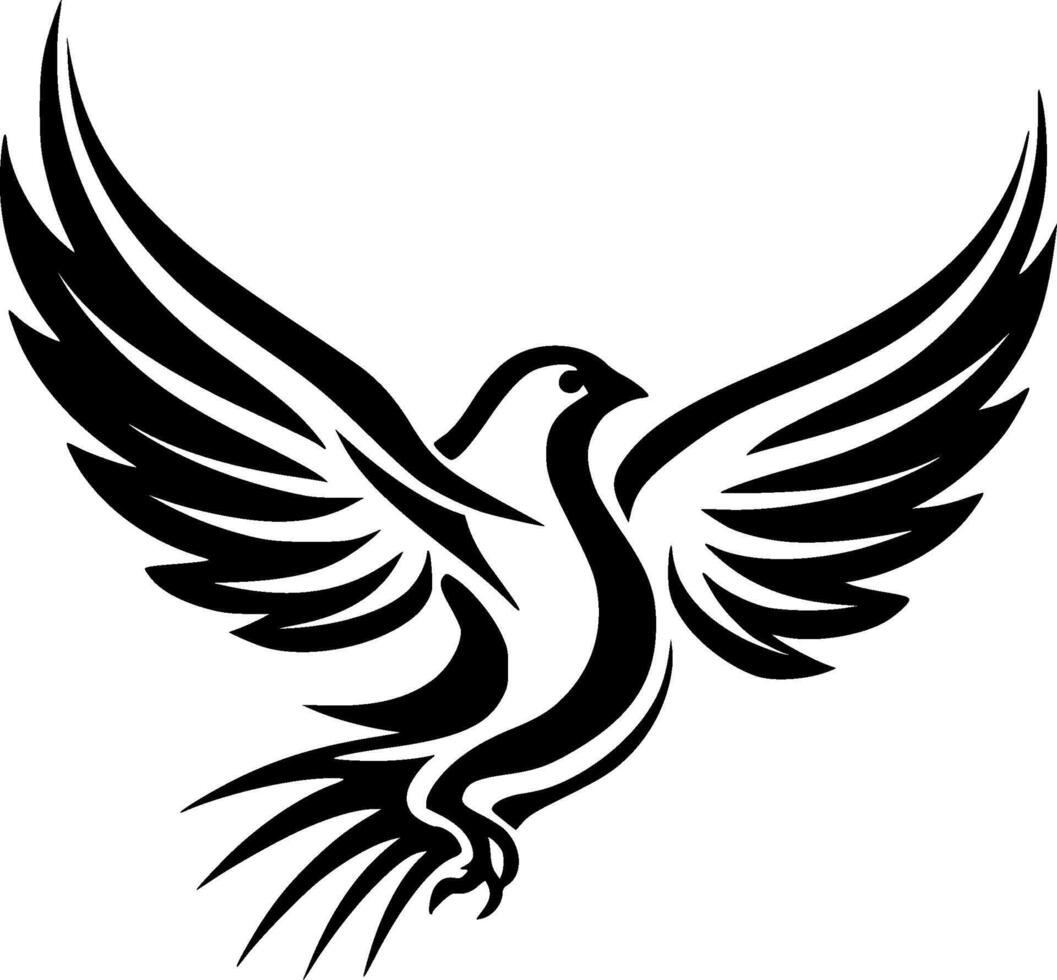 Dove, Black and White illustration vector