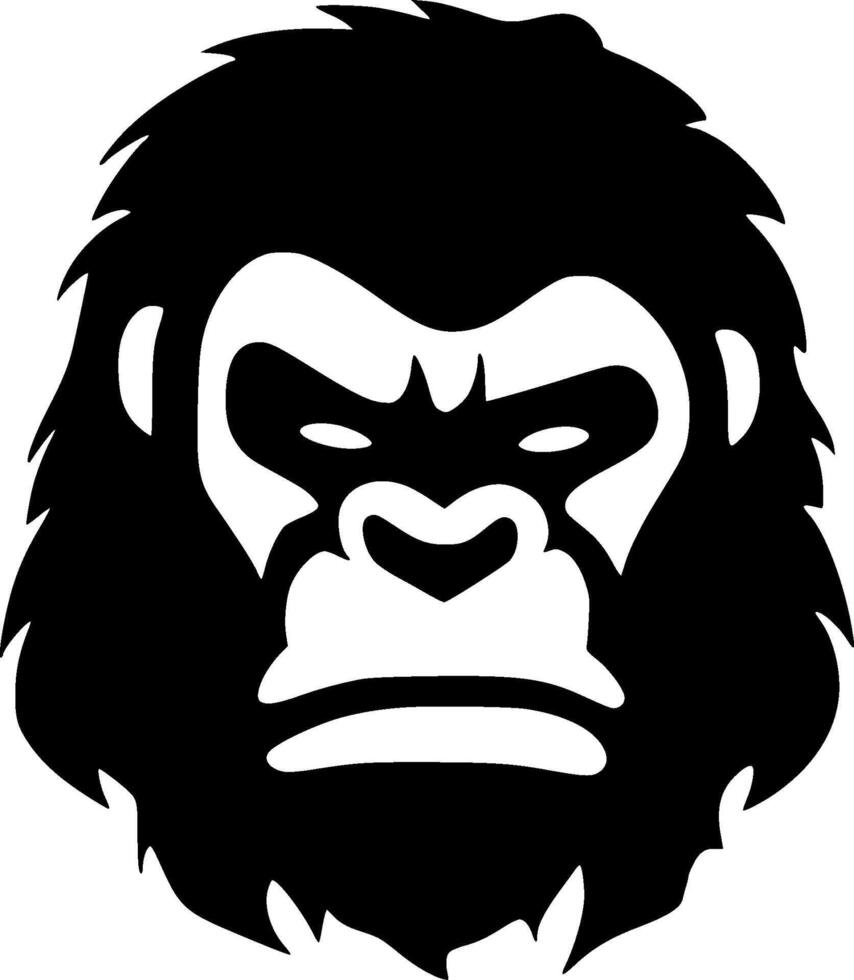 Gorilla, Minimalist and Simple Silhouette - illustration vector