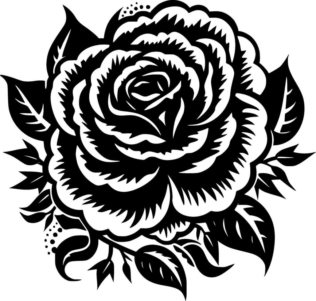 Rose, Black and White illustration vector