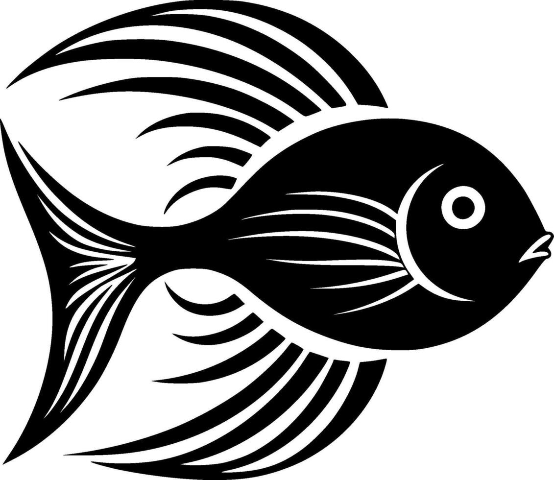 Angelfish, Minimalist and Simple Silhouette - illustration vector