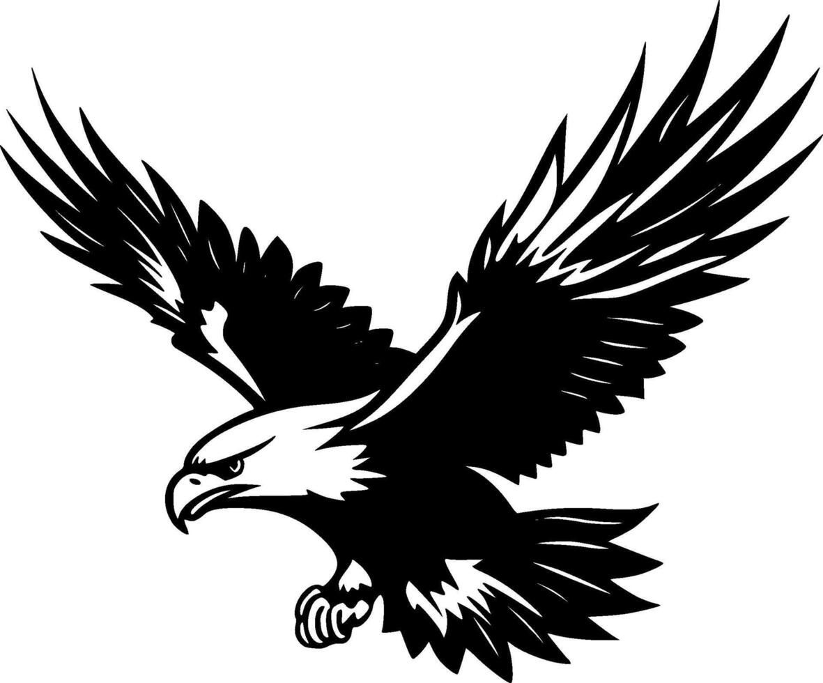 águila - negro y blanco aislado icono - ilustración vector