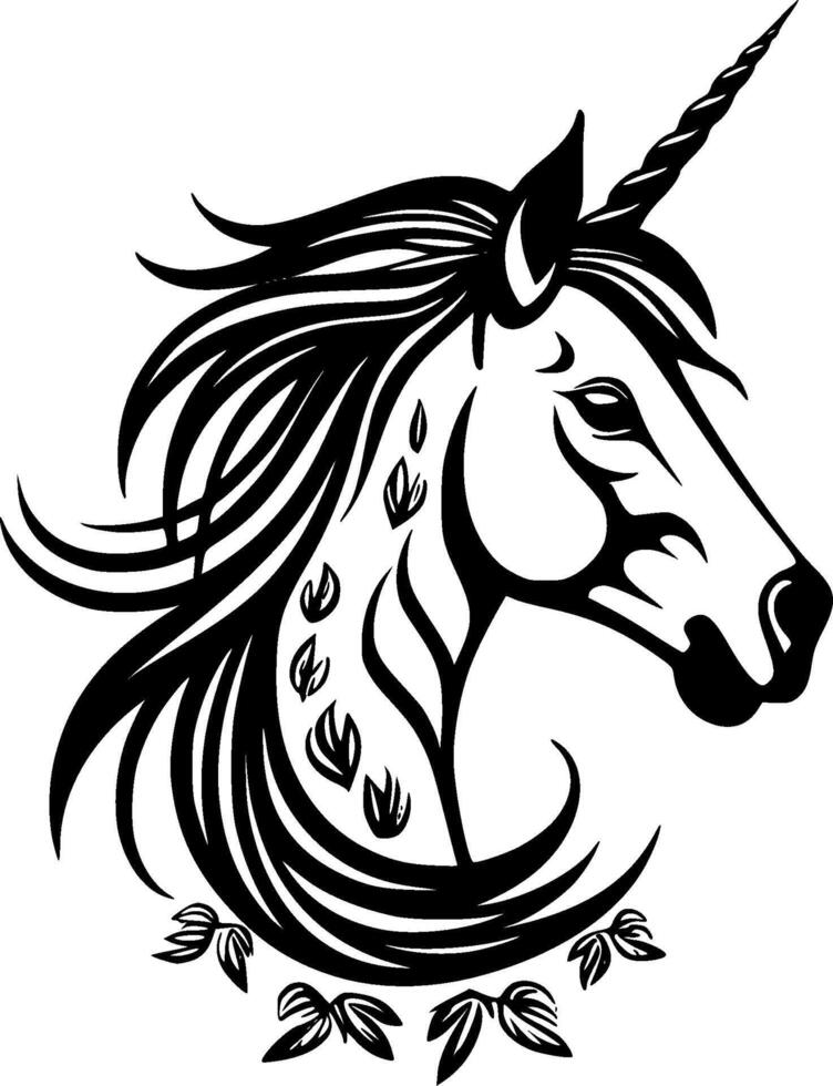 Unicorn, Minimalist and Simple Silhouette - illustration vector