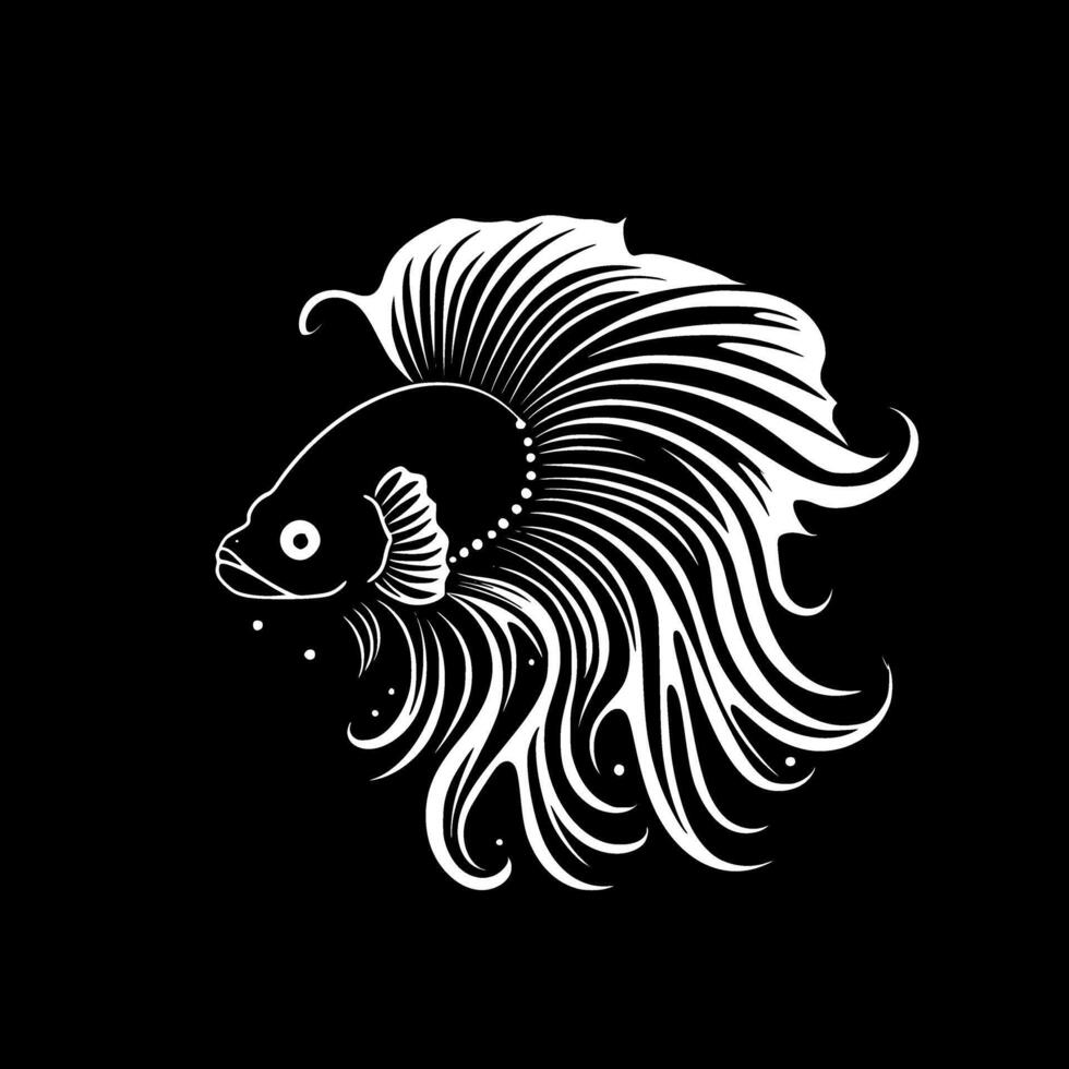 Betta Fish, Minimalist and Simple Silhouette - illustration vector