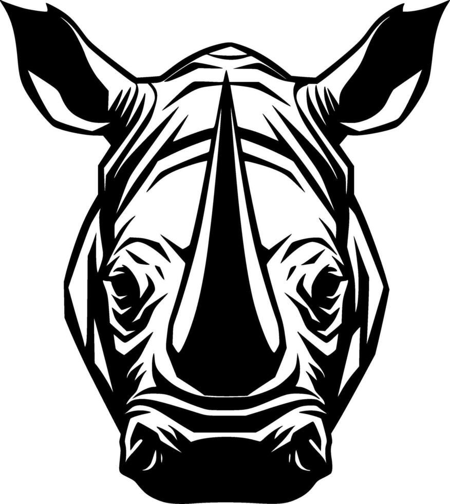 Rhinoceros, Minimalist and Simple Silhouette - illustration vector